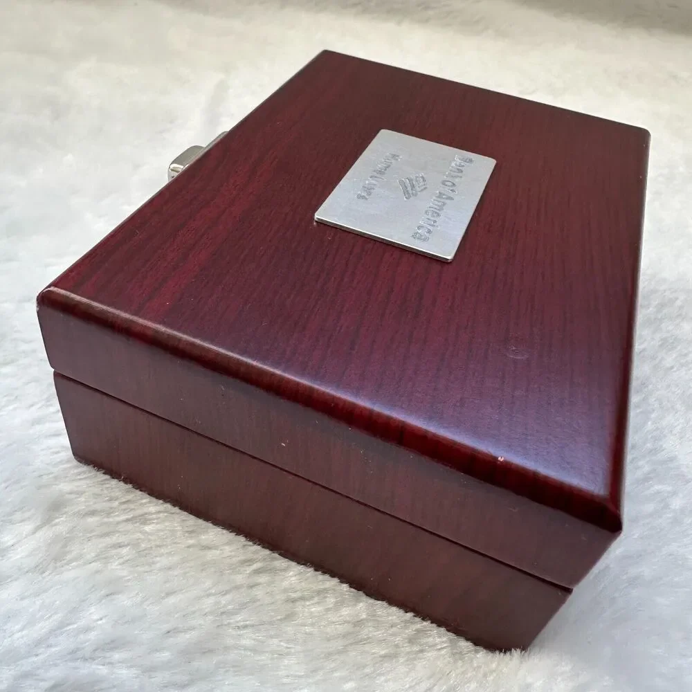 VINTAGE Bank of America Home Loans Metal Wine Stoppers‎ Set of 2 in Hinged Box